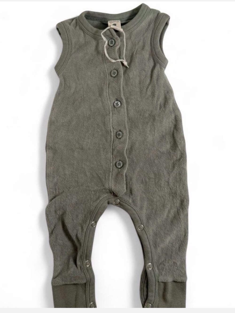 kate quinn Olive Green Sleeveless Button Romper